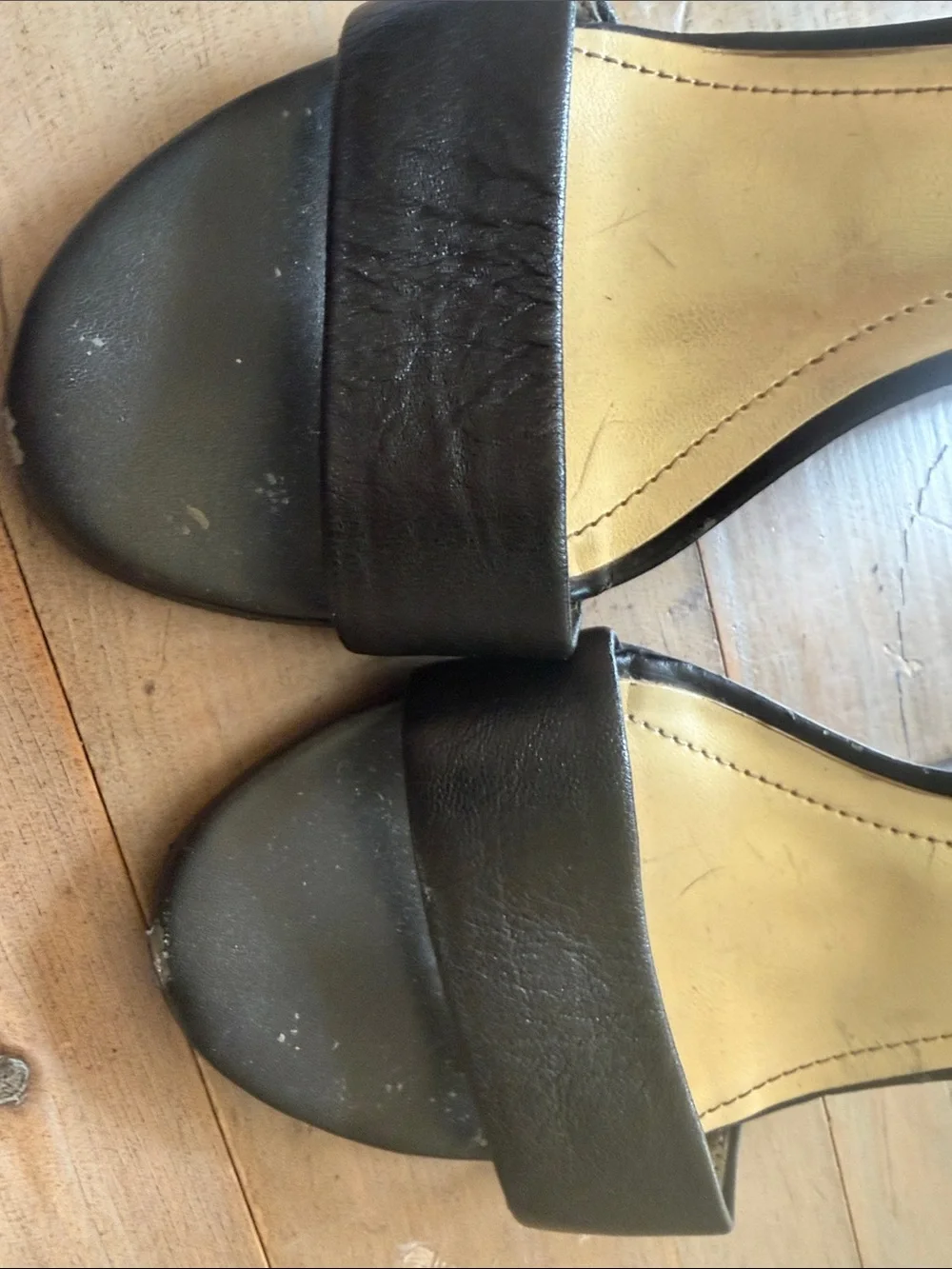 Marc Fisher Black Ankle-Strap Open-Toe Heels